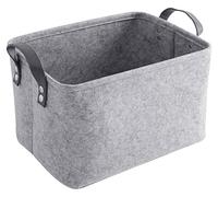 Panier de rangement en feutre, boîte pliable en feutre pour étagères, linge, placards, jouets ou papier toilette, 33 x 20 x 23 cm, gris clair