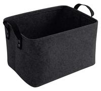 Panier de rangement en feutre, boîte pliable en feutre pour étagères, linge, placards, jouets ou papier toilette, 33 x 20 x 23 cm, noir