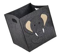 Panier de Rangement en Feutre Multi-usage Grosse Capacité Poignée | Organiseur pour Jouets, Livres et Linge, Format Portable, Motif Éléphant