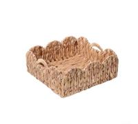Panier de rangement en fibre naturelle pour l'organisation de la maison | Panier avec poignées en bois, porte-rouleau de papier toilette moderne et organiseur de serviettes pour salle de bain