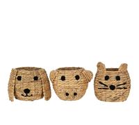 Panier de rangement en jacinthe d'eau naturel Chien, cochon ou chat - modèle aléatoire