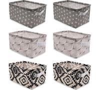 Panier de rangement en lin Boîtes de rangement étanches avec poignées Pliable Commode Organisateur de tiroirs Jouets Cosmétiques Boîte de rangement - Boîte de rangement