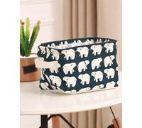Panier de rangement en lin, ours polaire, parfait pour le bureau et l'organisation de la maison BLC833-04