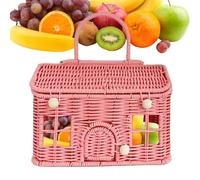 Panier de rangement en osier Décoration créative rustique | Paniers de rangement pour jouets en osier avec poignée pour salle de bain, garde-manger, buanderie, jouets