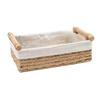 Panier de Rangement en Osier - Organisateur Tressé en Corde de Papier avec Poignées et Doublures | Organisateur de Bureau - Pour Salon Chambre Dressing Cuisine Salle de Bain Chambre Enfant Garde-Mange