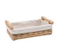 Panier de Rangement en Osier | Organisateur Tressé en Corde de Papier avec Poignées et Doublures,Panier Rangement,Pour Salon Chambre Dressing Cuisine Salle de Bain Chambre Enfant Garde-Manger Table Pl