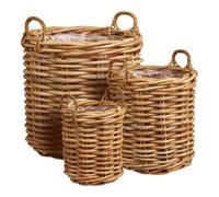 Panier de rangement en rotin House Nordic Burton (x3) Beige 38x36 cm/50x43 cm/62x53 cm