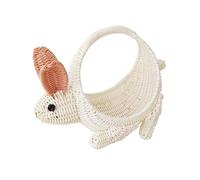 Panier de rangement en rotin tissé avec poignée pique-nique en plastique robuste et de fleurs décoratif pour la maison et l ' extérieur panier à bonbons lapins
