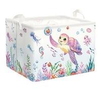 Vendos85 Panier de rangement enfant tortue marine - Multicolore