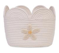 Panier de rangement fleur écru (30 x 20 cm)