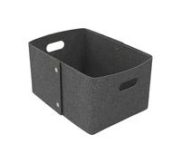 Panier de rangement gris foncé - Paniers pour organisation, boîte de rangement avec boutons, organiseur pliable en feutre avec poignées pour étagères, salon, chambre à coucher, salle de bain, crèche