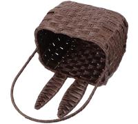Panier de Rangement Lapin en Rotin Imitation Rigide pour École Bureau | Couleur Café, Structure Rigide Facile à Nettoyer, Forme Lapin Simple, Usage Quotidien pour Petits Objets