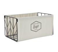Panier de rangement "Mon petit bazar" 35x18x23 cm VASSILI grise