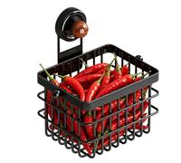 Panier de rangement mural - Étagère à ventouse sans perçage, organiseur étanche pour évier de cuisine et salle de bain, porte-mouchoirs en coton et éponge, petit et grand | Métal et ABS, silicone