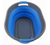 Panier de rangement ovale, 28 litres, pliable, gris/bleu