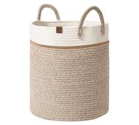 Panier de rangement, panier à linge en corde de coton, panier à linge robuste et durable avec poignée, pour le salon, la chambre d'enfant, la salle de bains, 40 litres