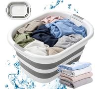 Panier de rangement - Panier à linge et bassine - Grande capacité - Poignées antidérapantes - Rectangulaire - Plastique ABS - Gain de place
