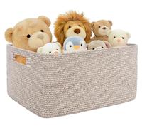 Panier de rangement Panier en corde de coton - 72 L - Beige clair - 55 x 43 x 30 cm - Pour salon et chambre