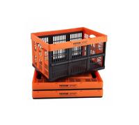 Panier de Rangement Plastique Pliable 3PCS Caisse de Rangement Empilable Capacité d'1 Panier 45 L avec Poignées Grands Bacs Robust
