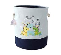 Panier de rangement pliable - DINO - Poignées - Toile de coton - 35 x 40 cm