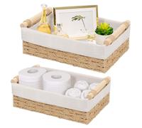 Panier de rangement pour salle de bain, ensemble de 2 pièces, paniers tressés en corde de papier