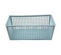 Panier de rangement rectangulaire creux vert pour l'organisation de bureau, porte-collations et fruits avec design ventilé pour cuisine, salle de bain, salon, petite taille 28 x 13 x 11,5 cm (A)
