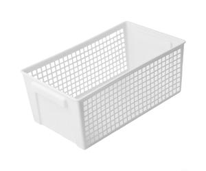 Panier de rangement rectangulaire creux vert pour l'organisation de bureau, porte-collations et fruits avec design ventilé pour cuisine, salle de bain, salon, petite taille 28 x 13 x 11,5 cm (P)