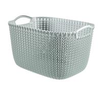 Curver Panier de Rangement 19L, Aspect Tricot - pour Ranger Le Salon, la Chambre, la Salle de Bain ou Le Bureau - 39,6 x 28,8 x 23,6 cm - Bleu Gris