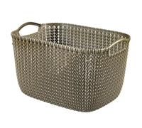 Panier de rangement rectangulaire - CURVER - 19 L - Aspect tricot - Marron - Rectangulaire - Intérieur - 1 pièce