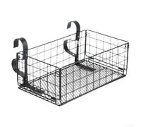 Panier de rangement réglable en métal pour piscine hors sol carrée - Étagère de rangement suspendue robuste avec supports amovibles - 25,4 x 15,2 x 8,9 cm - Noir