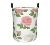 Panier de Rangement Rosess pastel en fleurs Corbeilles à Linge 40x50cm | Pratique Sac Paniers Pliable Panier Linge pour Buanderie Salle de Bain