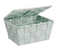 Panier De Rangement Salle De Bain Avec Couvercle Adria, Petite Boite De Rangement, Polypropylène, 19x14x10 Cm, Blanc - Wenko