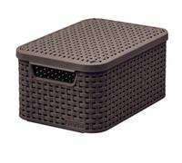 Panier de rangement style rotin 4 couleurs Curver S et M avec couvercle