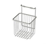Panier de rangement suspendu pour barre de douche en acier inoxydable | Étagère à cadre métallique ouvert pour poteau, organisateur de drainage pour douche, cuisine, placard, argent
