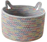 Panier de rangement tissé à la main, design "oreilles de chat", corde de coton, boîte de rangement. Grand organisateur multifonctionnel pour salon, chambre, bureau. Élégant et robuste