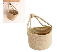 Panier de Rangement Tissé en Coton, Petit Modèle Décoratif Beige | Organisation des Jouets et Objets Divers, Usage Maison et Aire de Jeu, Structure Stable Résistante