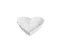 Panier de rangement tissé en forme de cœur, panier en rotin pour fruits, légumes, fruits, pain, articles divers de bureau (blanc)