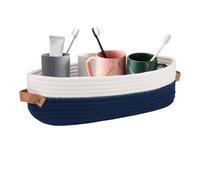Panier de rangement tissé portable élégant - Corde de coton ovale