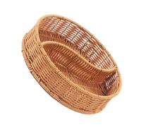 Panier de Rangement tissé Rond Imitation rotin, Plateau de Service divisé avec Plusieurs Compartiments, Multifonctionnel pour collations, Noix, Bonbons Plateau sectionnel