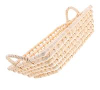 Panier de Rangement Tressé en Cosse de Maïs Poignées Noël | Doublure en Tissu Beige, Texture Tressée, Format Gain de Place pour Étagère, Jouets, Courrier et Linge