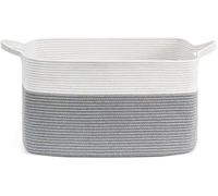 Panier de rangement Unyqoos® en coton, 55 x 38 x 30 cm, avec poignées – grand panier tressé à la main, design moderne et élégant, sans substances nocives, idéal pour le linge et les jouets