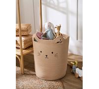 Panier de rangement XL en corde de coton Chat beige TU