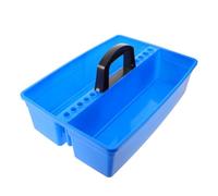 Panier de Réactifs Chimiques en Plastique Bleu, Organisateur Portatif | Poignée Robuste, Support Intégré pour Tubes à Essai, Structure Empilable, Compartiments Divisés, pour Salles de Préparation