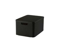 Panier de style naturel grand avec couvercle anthracite 44.2x33.2x24.9 (lot de 3)