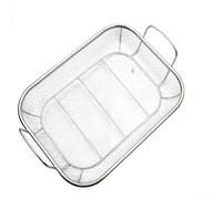 Panier de vidange à double poignée en acier inoxydable pour barbecue, 38 x 28 x 5 cm, grille filtrante pour contrôle de l'huile et suspension, accessoire de cuisine en plein air