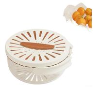 Panier de vidange double couche avec couvercle, bol essoreuse à salade portable pour laver les fruits et légumes, passoire de rangement de cuisine avec poignée pliable et drainage (marron, petite