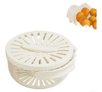 Panier de vidange double couche avec couvercle, bol essoreuse à salade portable pour laver les fruits et légumes, passoire de rangement de cuisine avec poignée pliable et drainage (blanc, petite