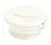 Panier de vidange double couche avec couvercle, bol essoreuse à salade portable pour laver les fruits et légumes, passoire de rangement de cuisine avec poignée pliable et drainage (blanc, grande
