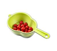Panier d'égouttage à double couche avec poignée, passoire 2 en 1 pour le lavage des fruits et légumes pour mini baies, mini bol de lavage de légumes de cuisine, panier rapide portable réutilisable