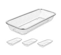Panier d'Égouttage en Acier Inoxydable pour Lave-Vaisselle, Lot de 4 Pièces Maille Rigide et Trous Uniformes, pour Ranger Couverts et Ustensiles Cuisine